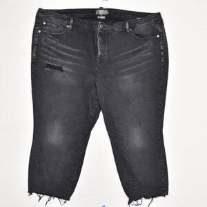 Torrid Women's Drop Boyfriend Jeans Classic Button Fly Cotton Black Plus Size 24